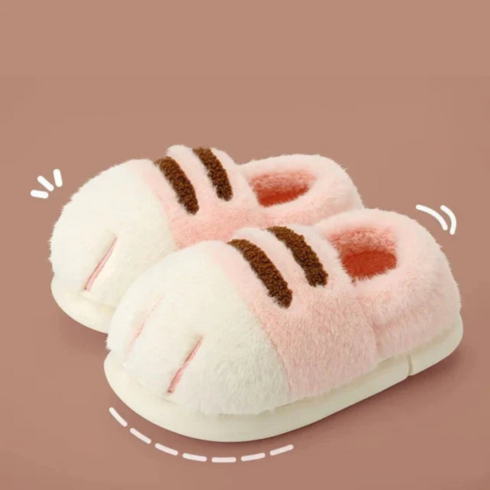 Plush Cat Paw Indoor Slippers