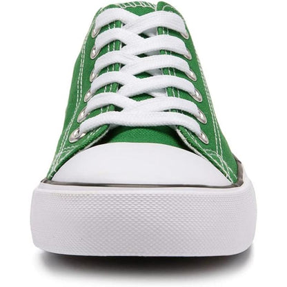 Solid Color Canvas Lace Up Sneakers