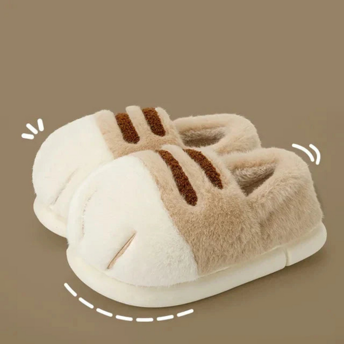 Plush Cat Paw Indoor Slippers