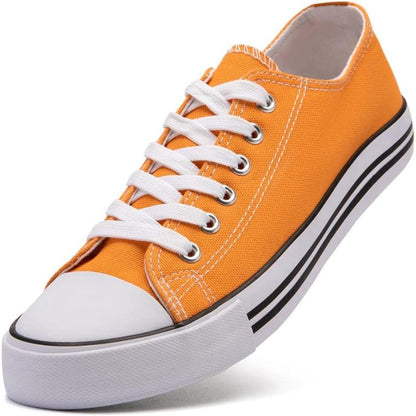 Solid Color Canvas Lace Up Sneakers