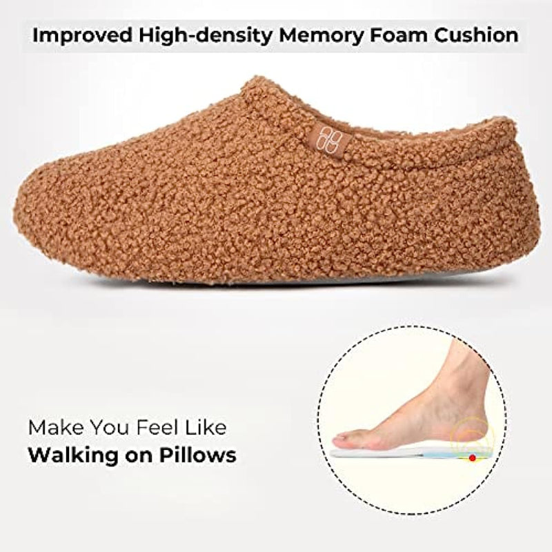 Fuzzy Curly Fur Memory Foam Loafer Slippers