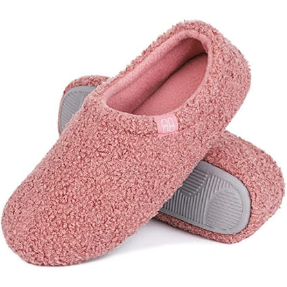 Fuzzy Curly Fur Memory Foam Loafer Slippers