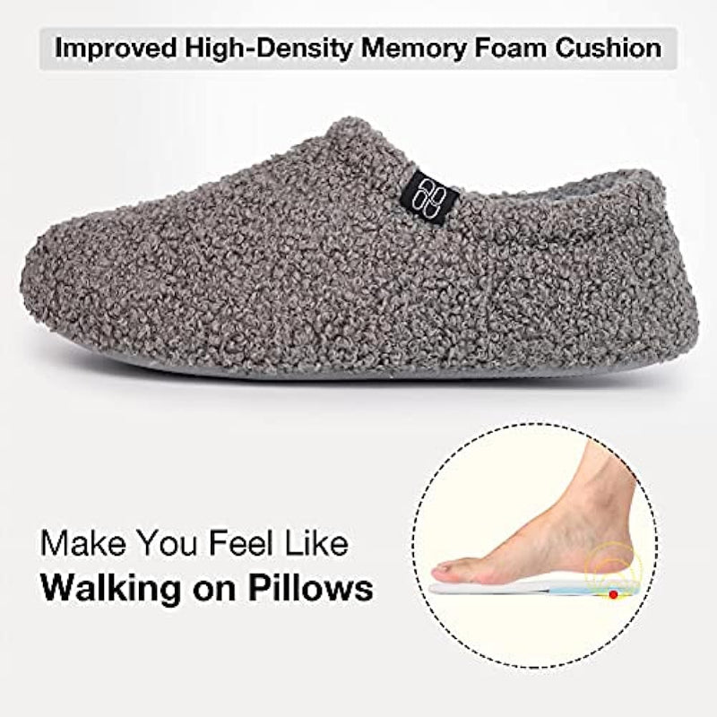 Fuzzy Curly Fur Memory Foam Loafer Slippers