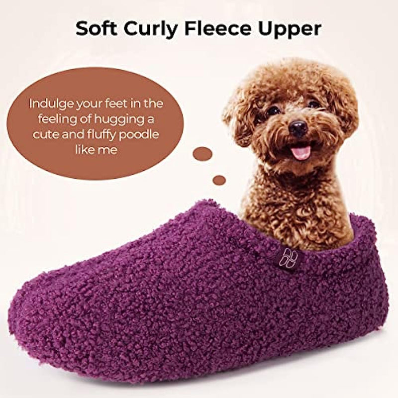 Fuzzy Curly Fur Memory Foam Loafer Slippers