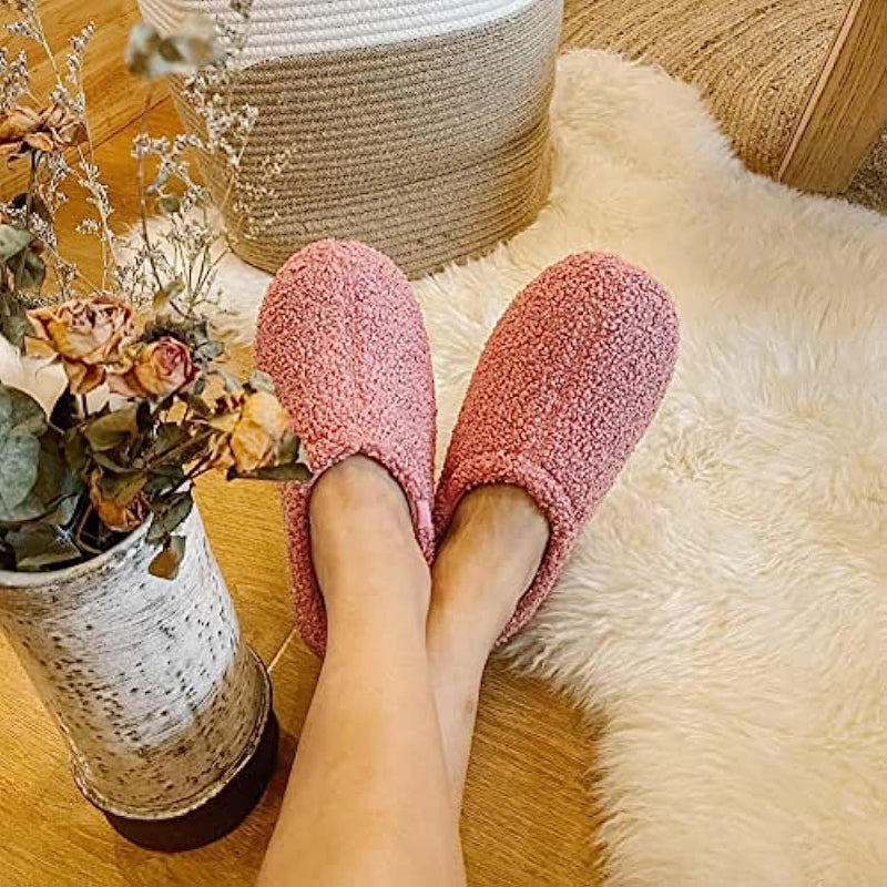 Fuzzy Curly Fur Memory Foam Loafer Slippers