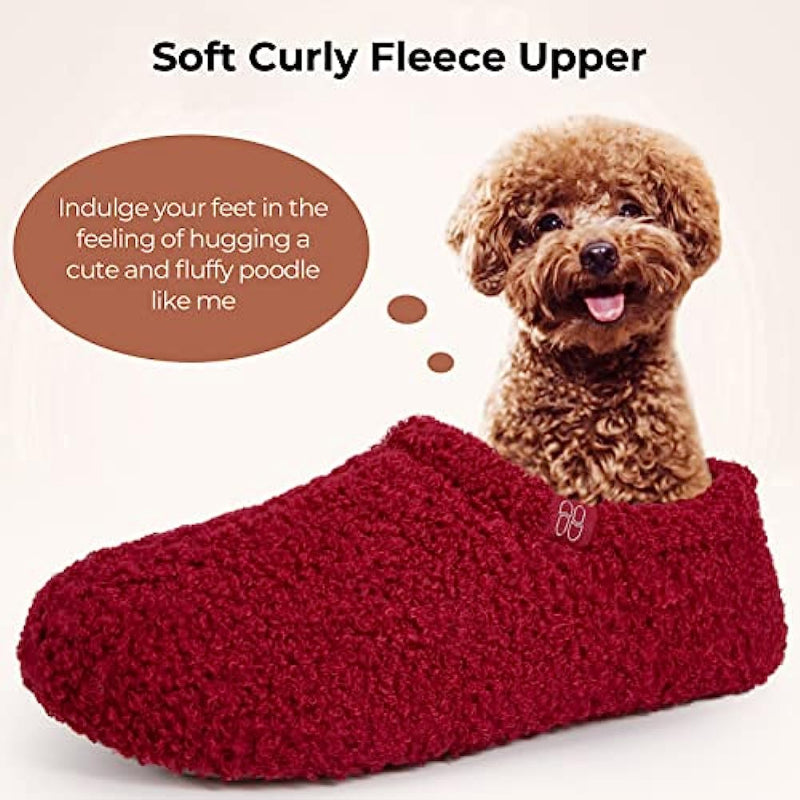 Fuzzy Curly Fur Memory Foam Loafer Slippers