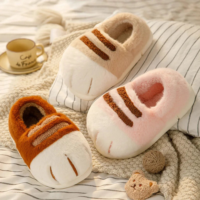 Plush Cat Paw Indoor Slippers