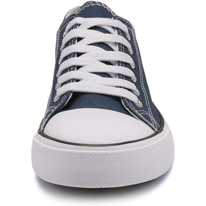 Solid Color Canvas Lace Up Sneakers