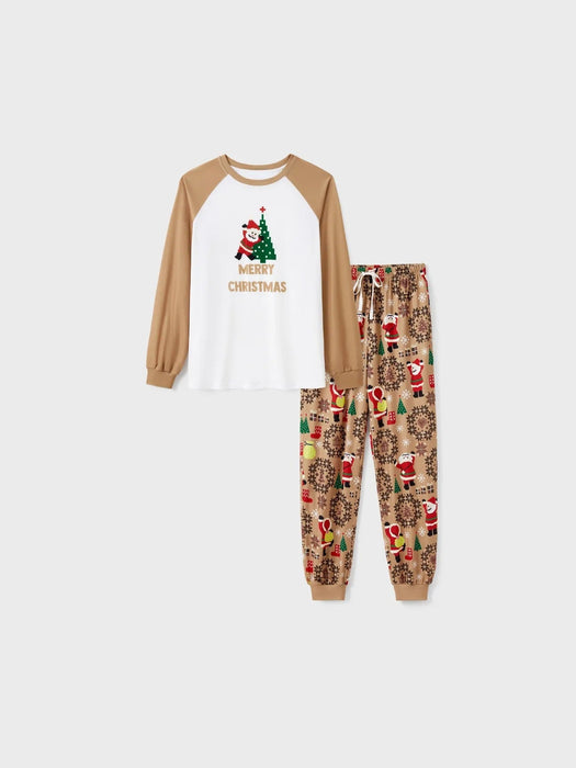 Santa And Tree Print Family Matching Pajama Sets