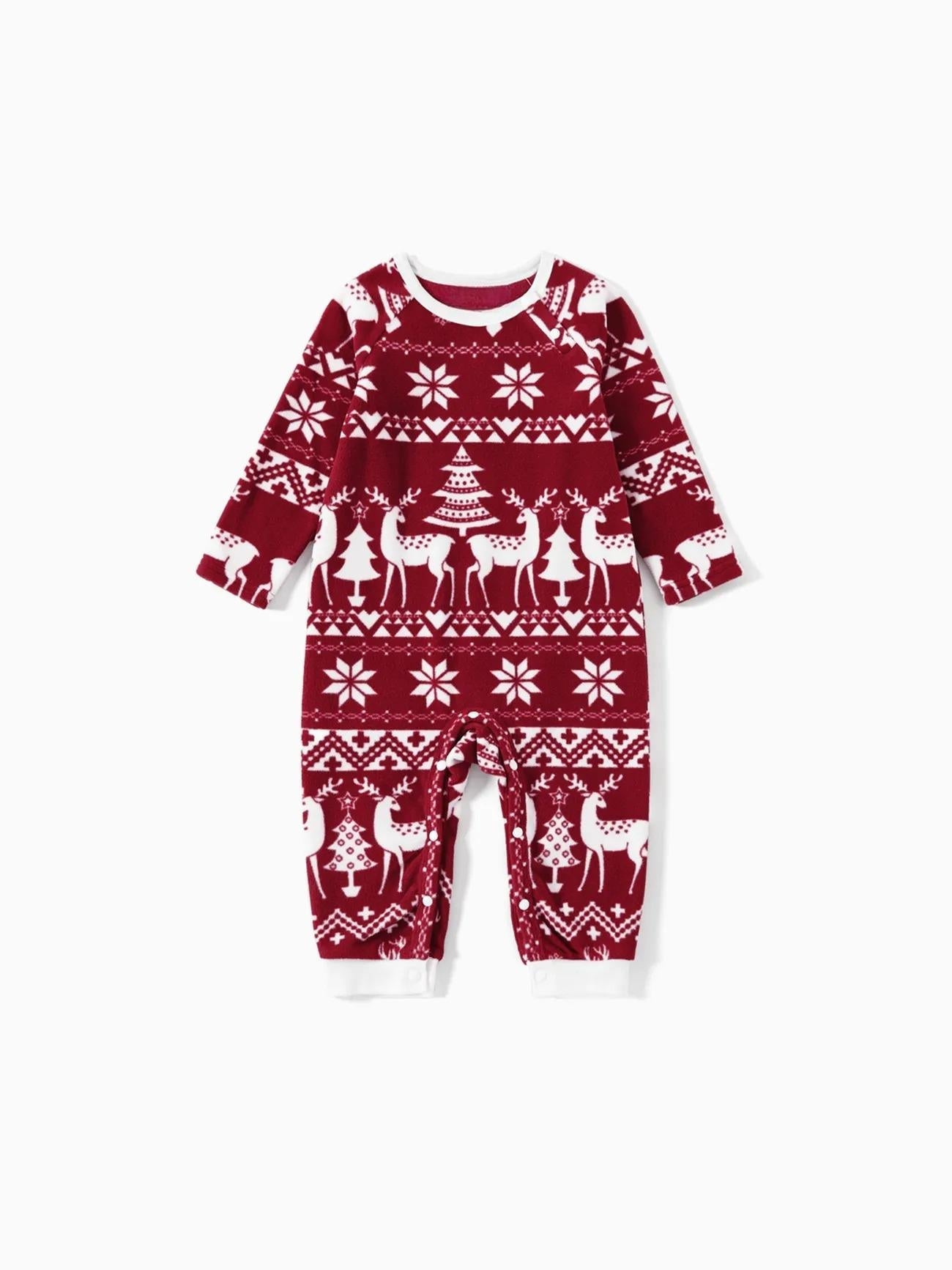 Festive Winter Print Long Sleeve Pajamas