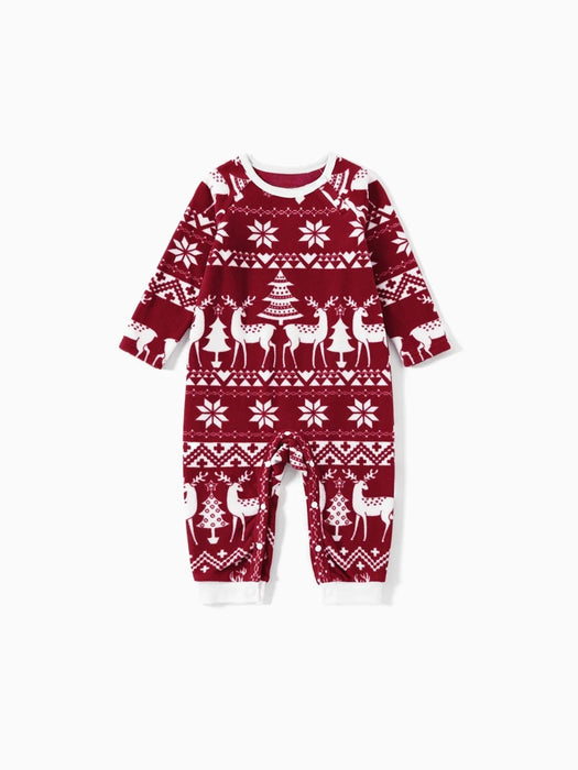 Festive Winter Print Long Sleeve Family Pajama Sets