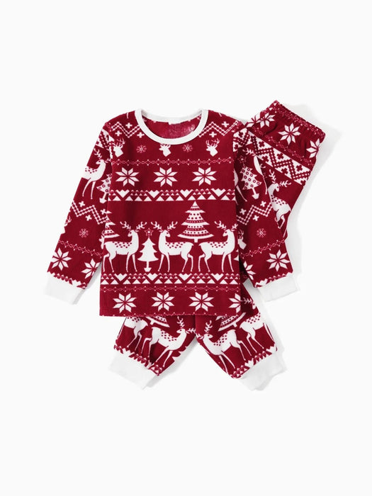 Festive Winter Print Long Sleeve Family Pajama Sets