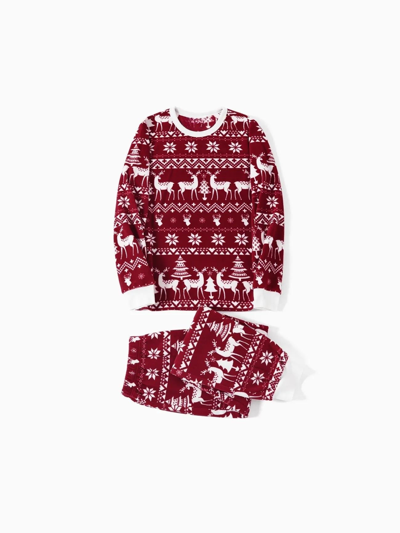 Festive Winter Print Long Sleeve Pajamas