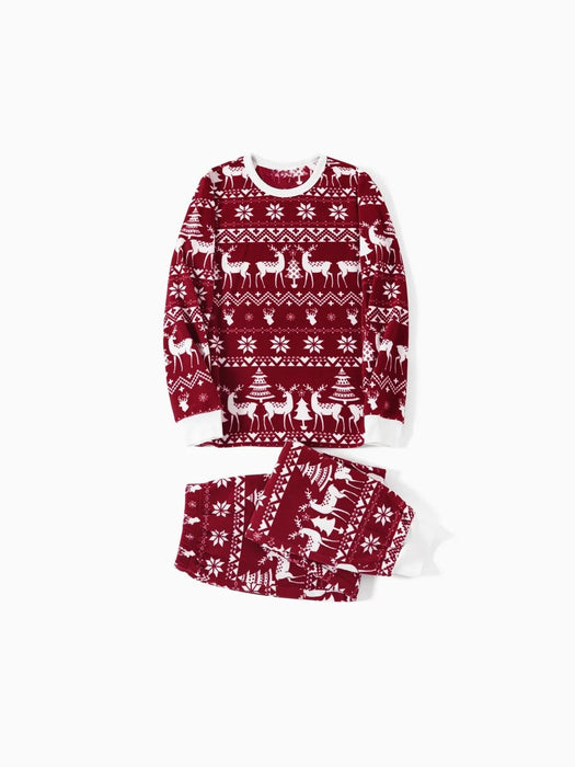 Festive Winter Print Long Sleeve Family Pajama Sets