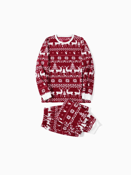 Festive Winter Print Long Sleeve Family Pajama Sets