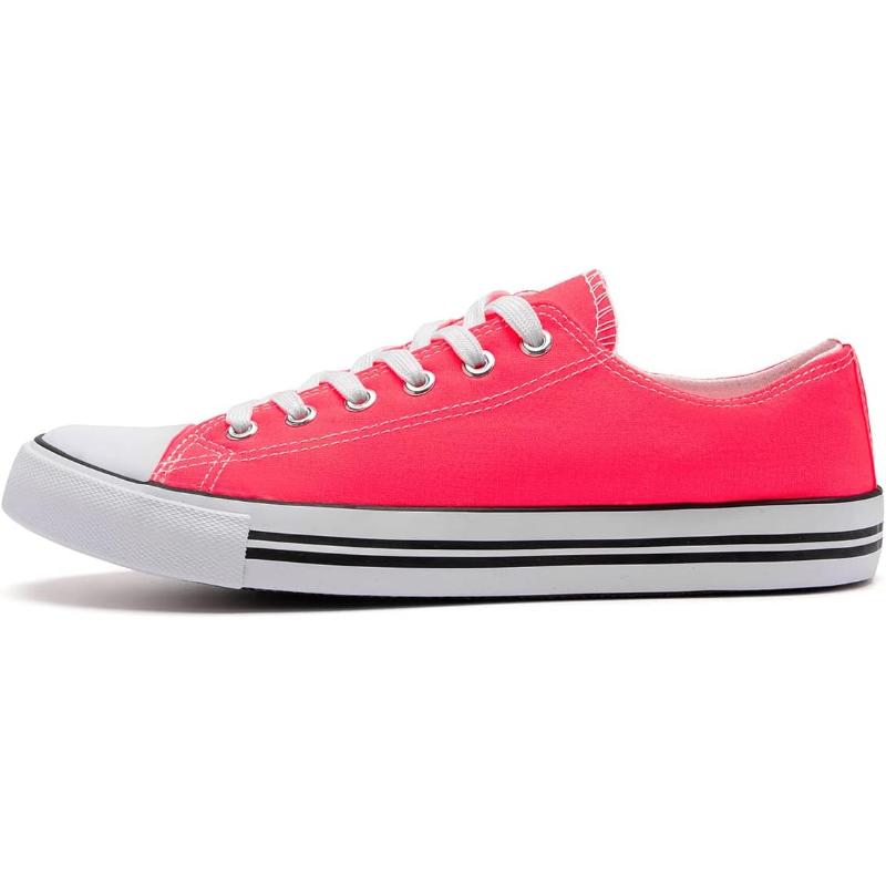 Solid Color Canvas Lace Up Sneakers