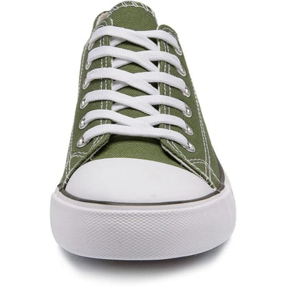 Solid Color Canvas Lace Up Sneakers