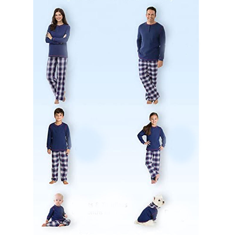 Christmas Festive Snowfall Plaid Printed Pajama Sets