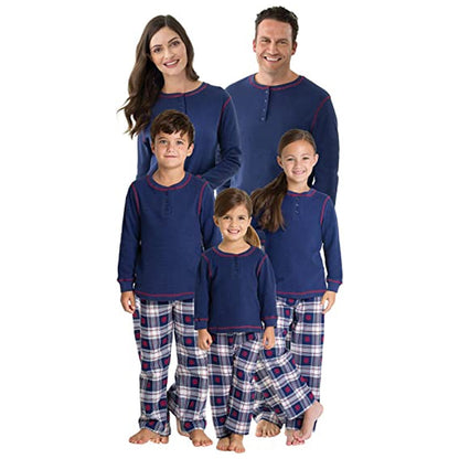 Christmas Festive Snowfall Plaid Printed Pajama Sets