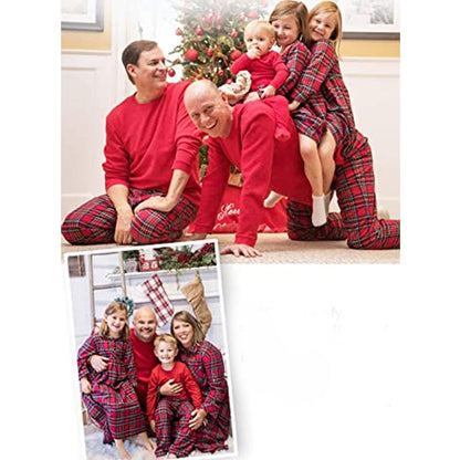 Xmas Holiday Matching Thermal Plaid Pajama Sets