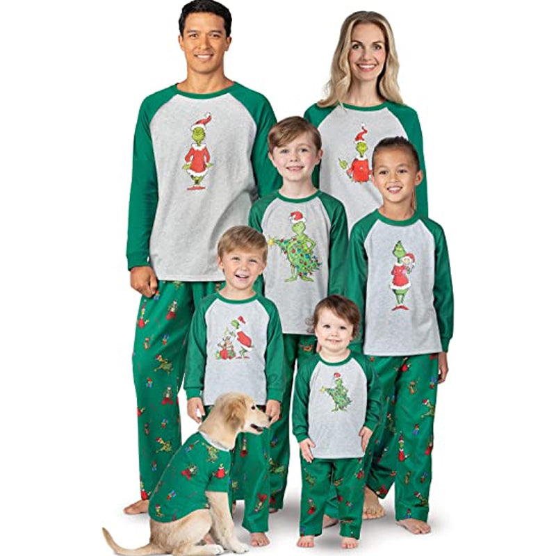 Cozy Grinch Print Pajama Set for the Whole Family