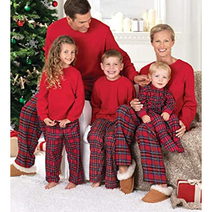 Xmas Holiday Matching Thermal Plaid Pajama Sets