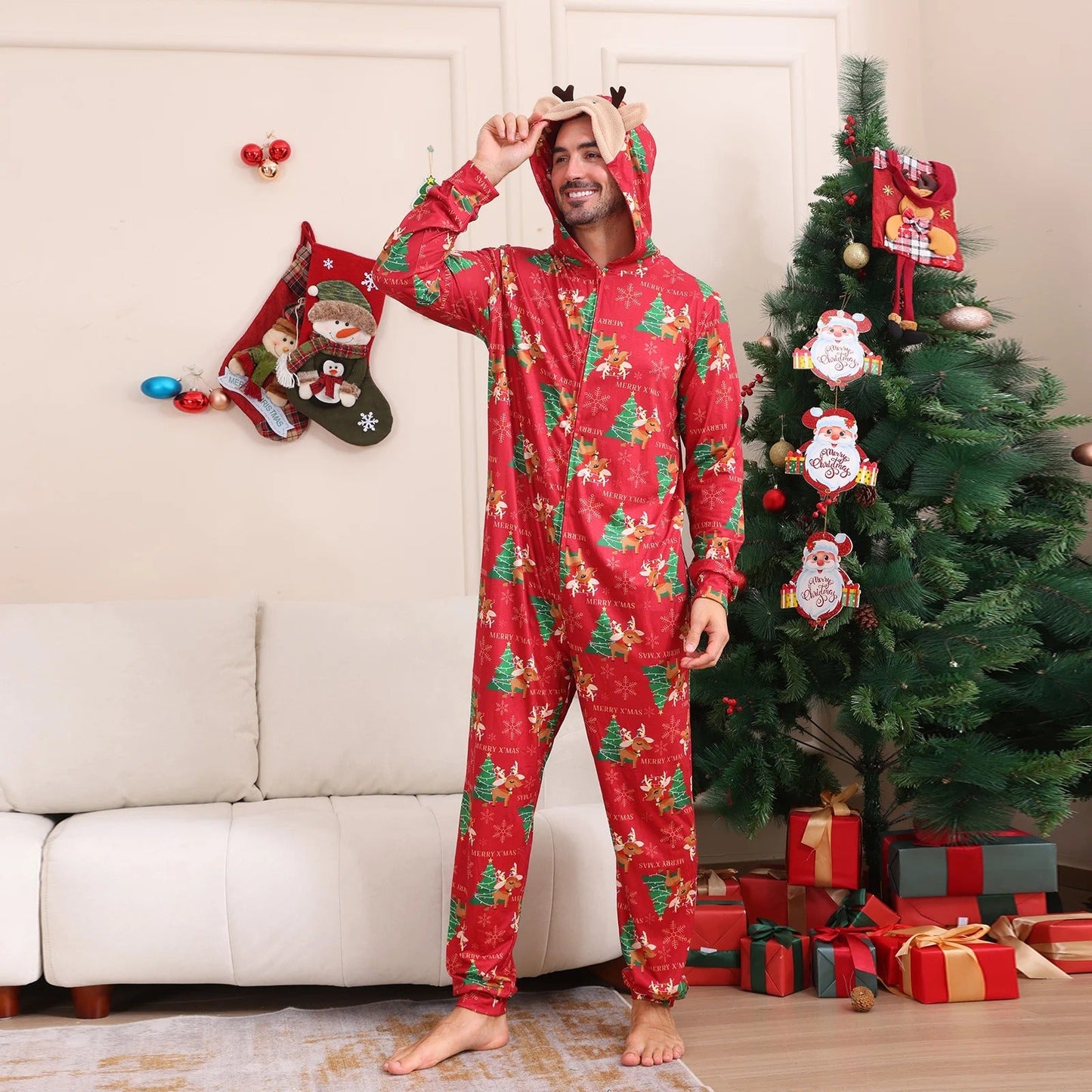 Christmas Festive Family Matching Onesie Pajama Set