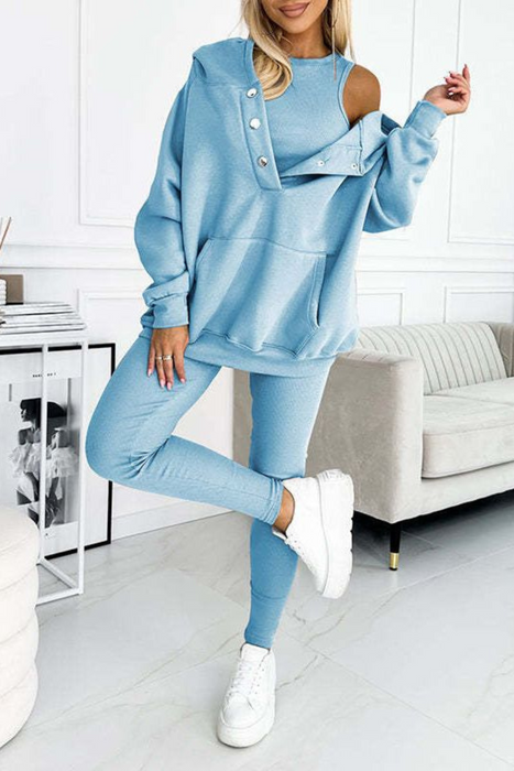 Casual 3 Piece Hoodie Set