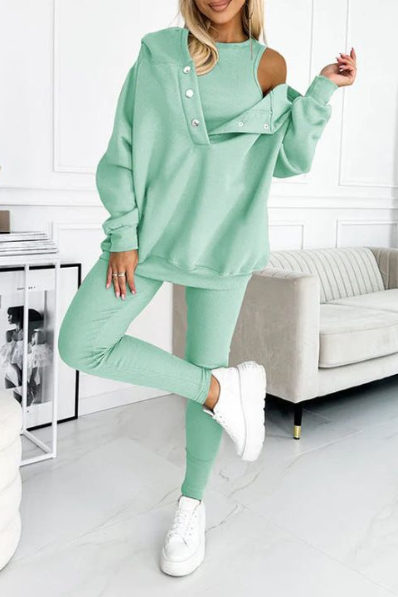 Casual 3 Piece Hoodie Set