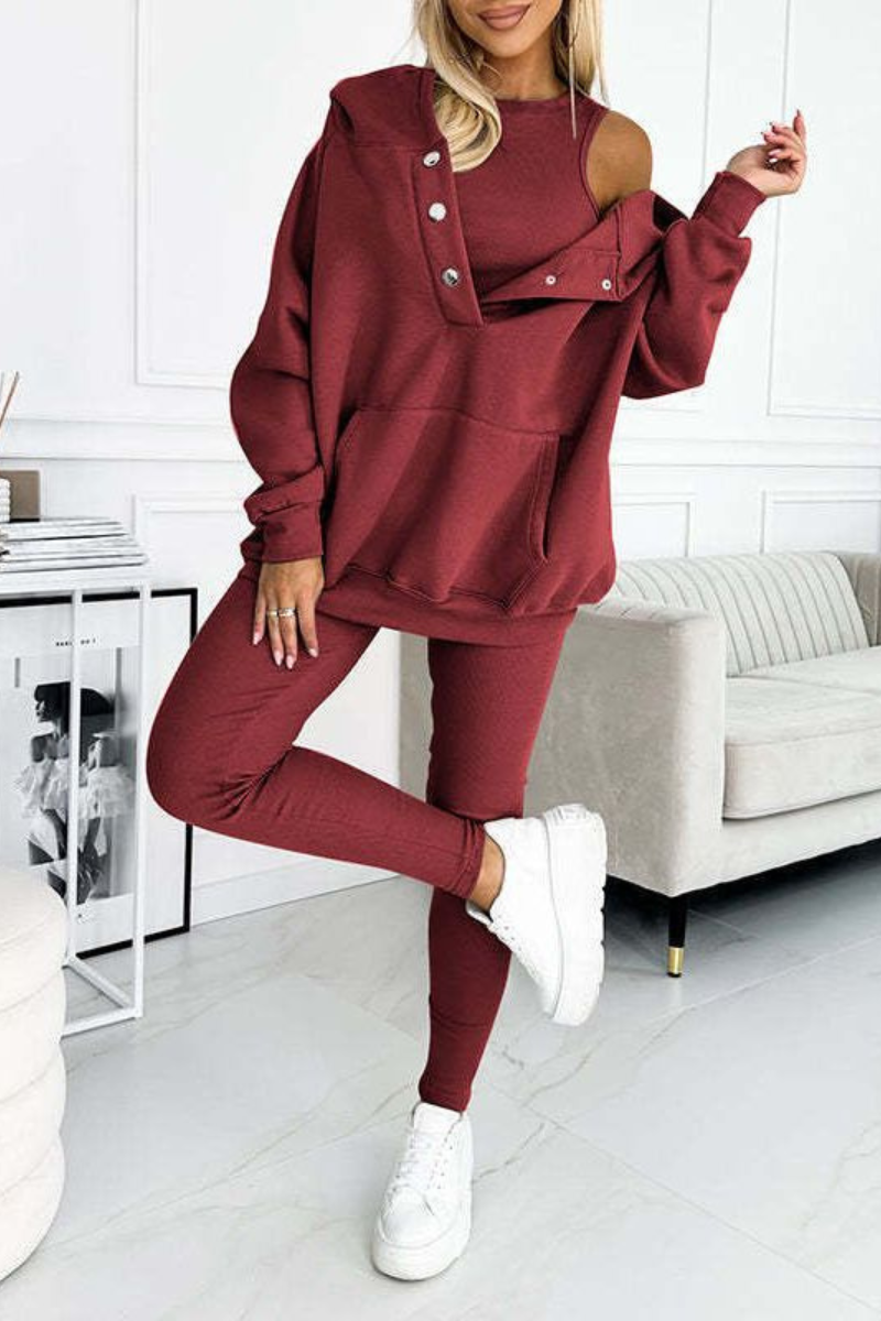 Casual 3 Piece Hoodie Set