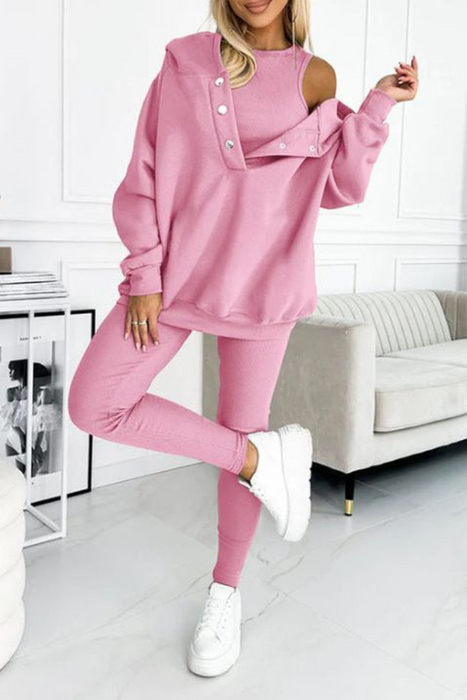 Casual 3 Piece Hoodie Set