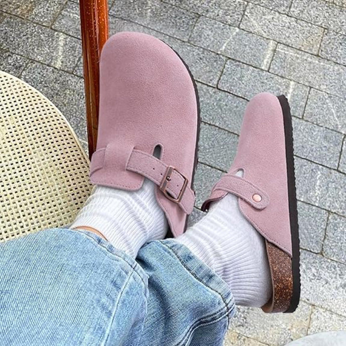 Comfortable Suede Clogs With Classic Touch