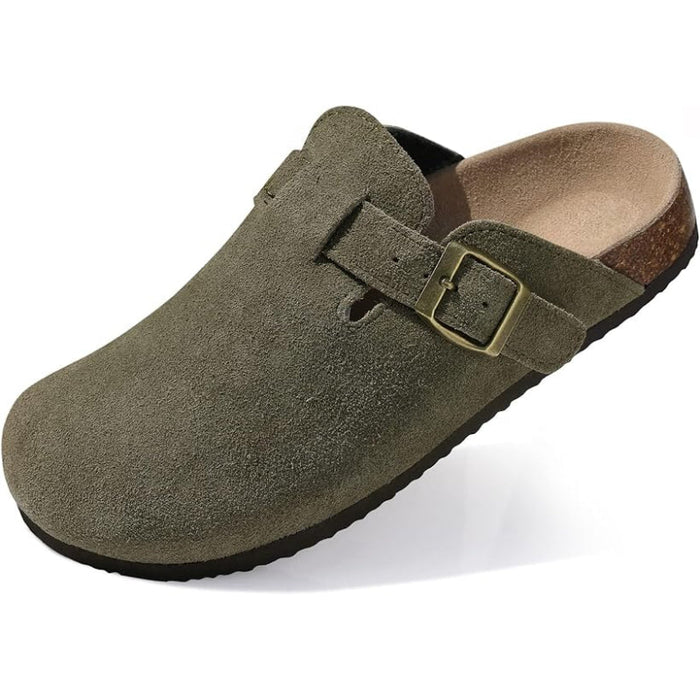 Comfortable Suede Clogs With Classic Touch