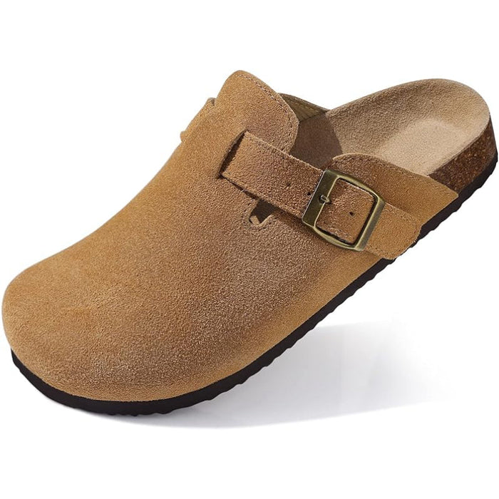 Comfortable Suede Clogs With Classic Touch