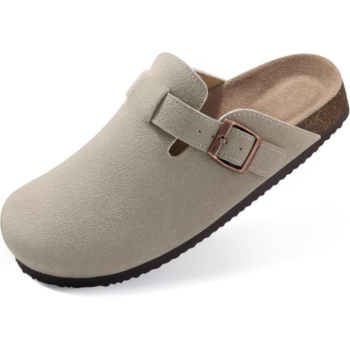 Comfortable Suede Clogs With Classic Touch