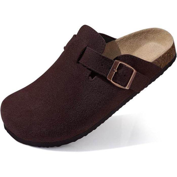 Comfortable Suede Clogs With Classic Touch