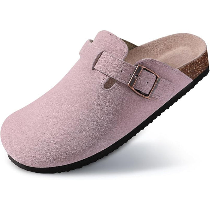 Comfortable Suede Clogs With Classic Touch