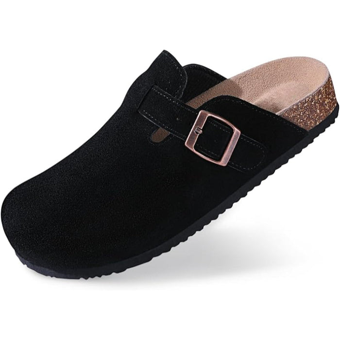 Comfortable Suede Clogs With Classic Touch