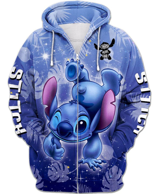 Vibrant Zip Up Hoodie With Cartoon Design