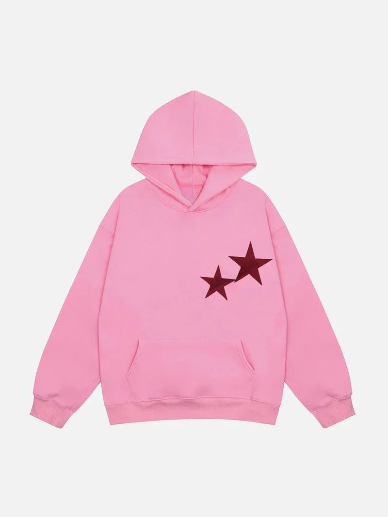 Stylish Hoodie With Modern Star Motif