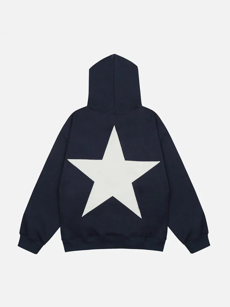 Stylish Hoodie With Modern Star Motif