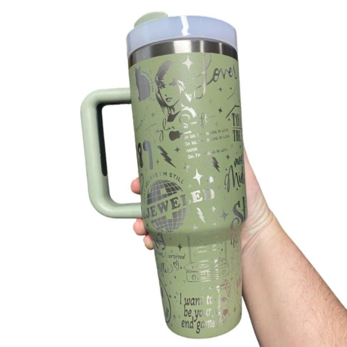 40oz Album Inspired Engraved Tumbler With Handle