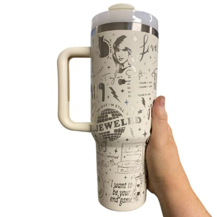 40oz Album Inspired Engraved Tumbler With Handle