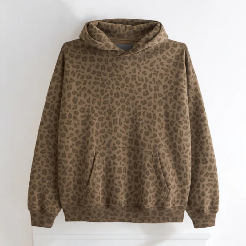 Casual Fierce Leopard Printed Hoodie