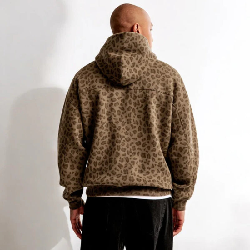 Casual Fierce Leopard Printed Hoodie