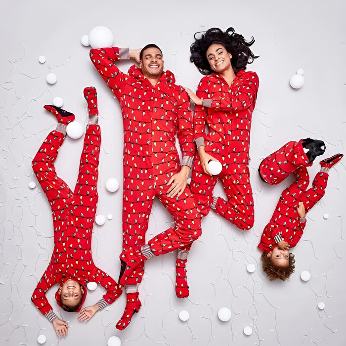 Fun And Festive Light Bulb Printed Family Onesies Sets