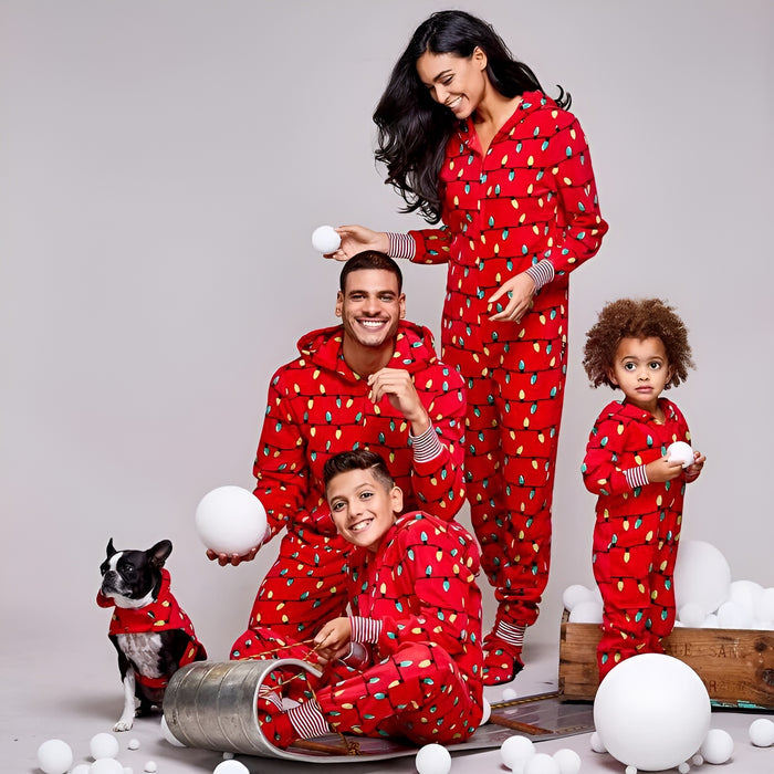 Fun And Festive Light Bulb Printed Family Onesies Sets