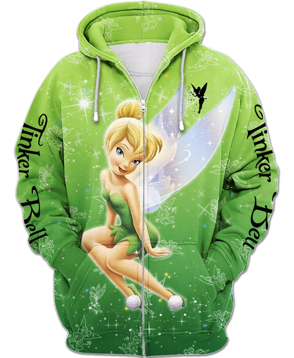 Fairy Inspired Zip Up Hoodie with Graphic Design