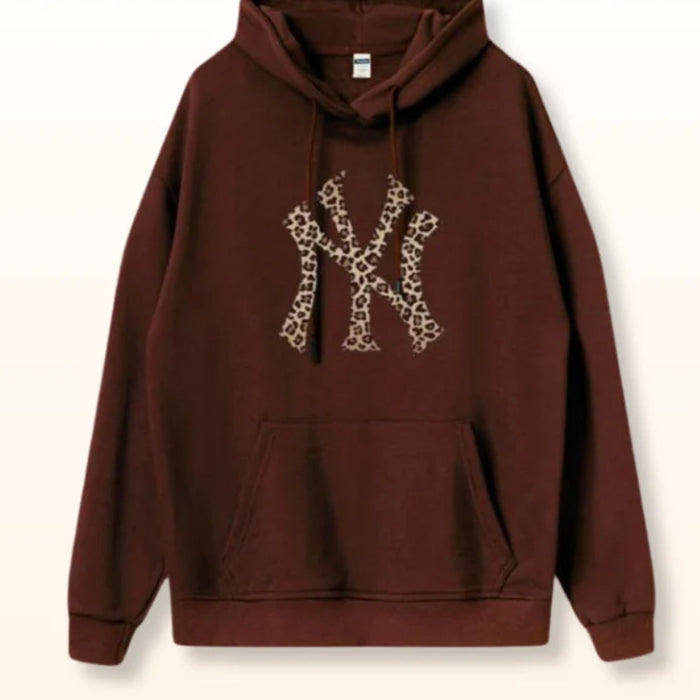 NYC Leopard Printed Hoodie