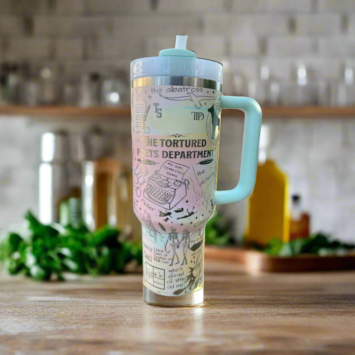 Swiftie Inspired Poet Themed Stainless Tumbler